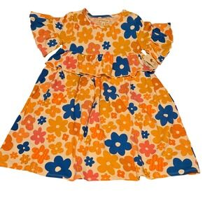 NWT  Tucker + Tate Kids Girls Dress Size 8 Floral Ruffle Sleeve Colorful‎